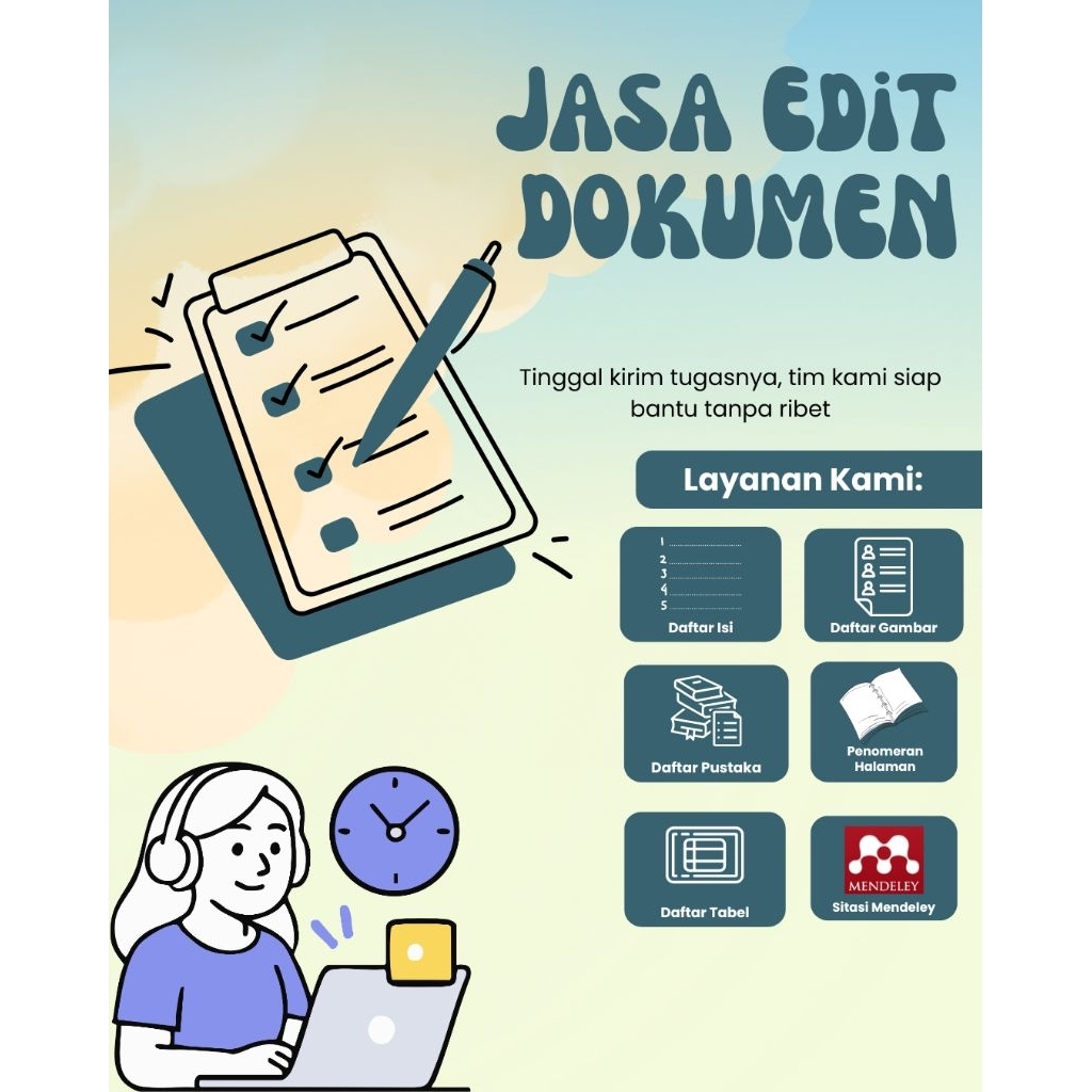 Jasa Edit Dokumen Skripsi Makalah Format Rapi | Daftar Isi Otomatis Pustaka Halaman Mendeley