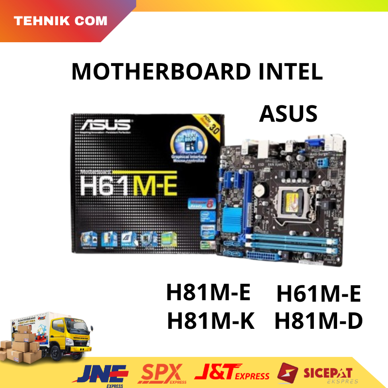 MOTHERBOARD ASUS H61M-E H81M-E H81M-K H81M-D GARANSI 1 TAHUN