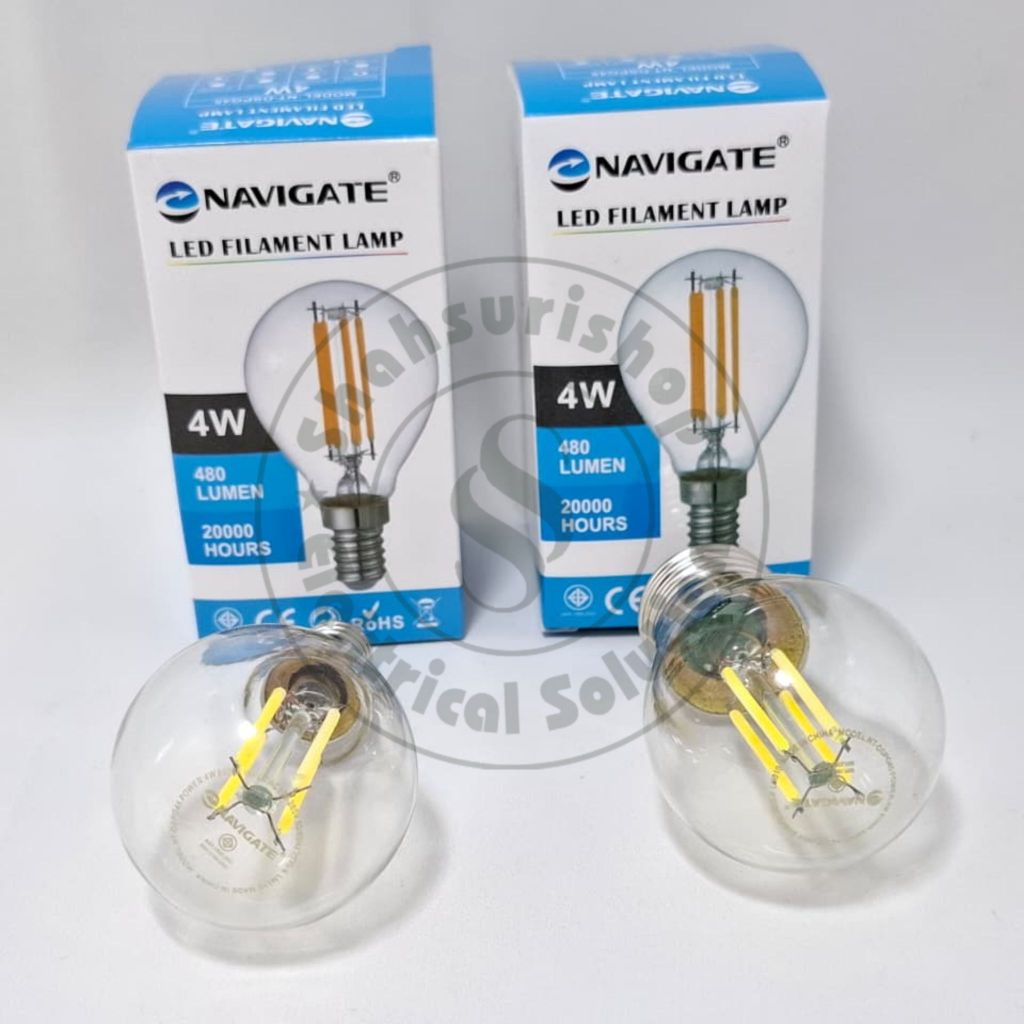 NAVIGATE FILAMENT G45 E14 4 WATT 6,5K CAHAYA PUTIH