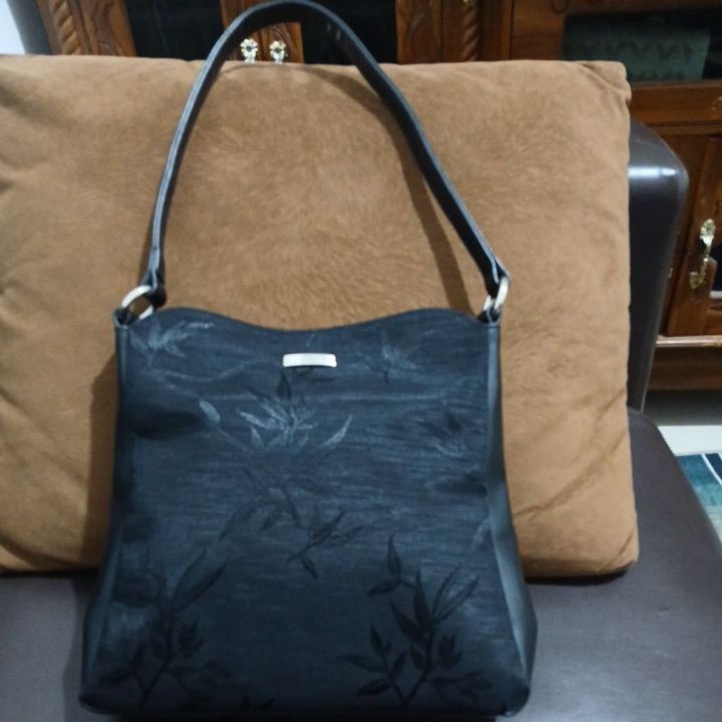 Tas SSAMZIE TOTE Bag Wanita, Tas bahu warna hitam