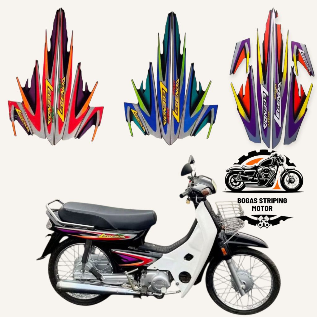 Stiker Striping Lis Polet Bodi Motor ASTREA LEGENDA 1 Tahun 2001 2002 Full set Body Kiri & Kanan Ber