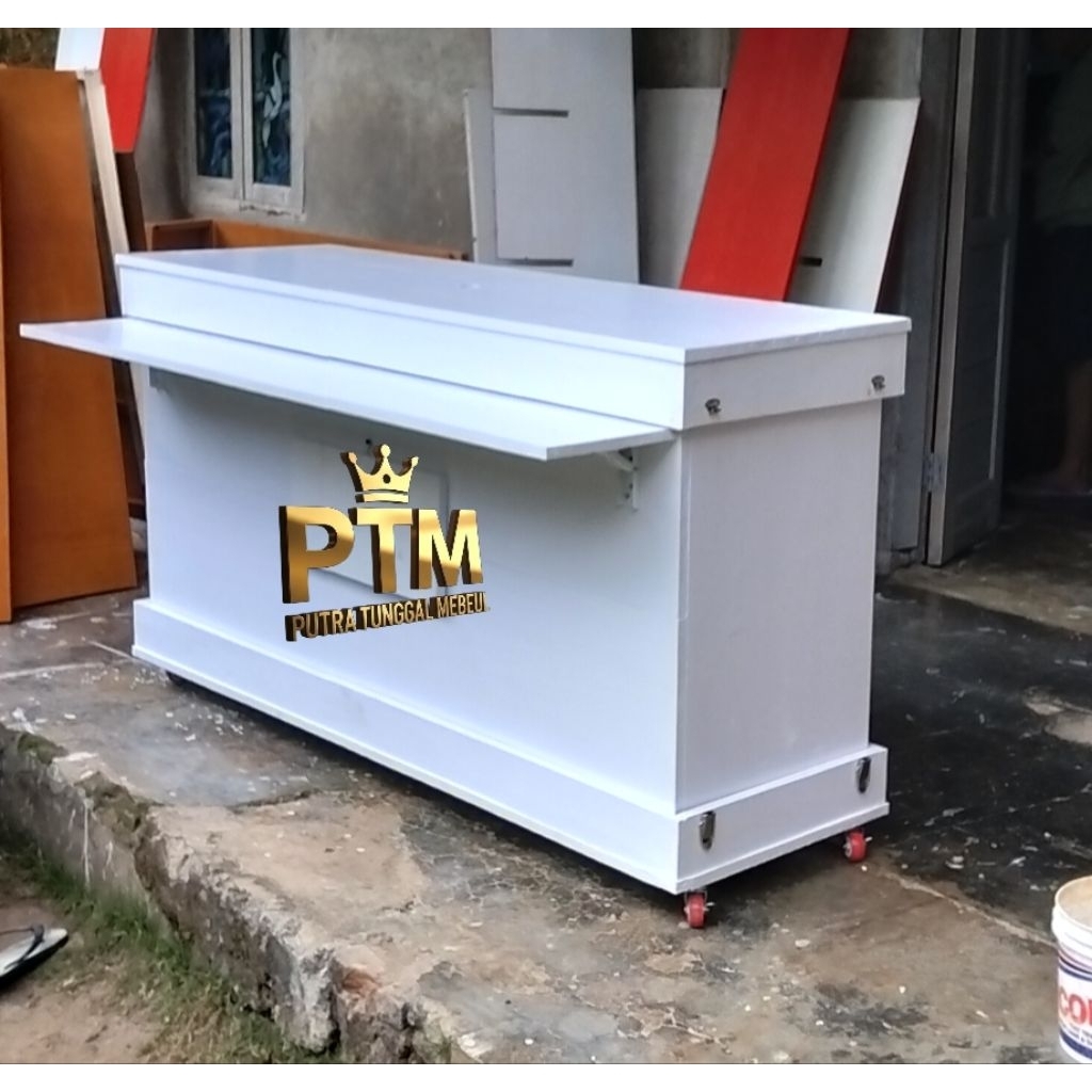 booth lipat portable model koper, meja dagang meja jualan booth dimsum es minuman kopi booth murah b