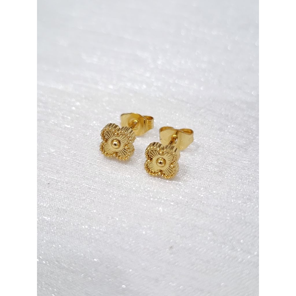 Anting Tusuk Kecil Titanium Wanita Anak Anti Karat Terbaru Model Fashion Gold