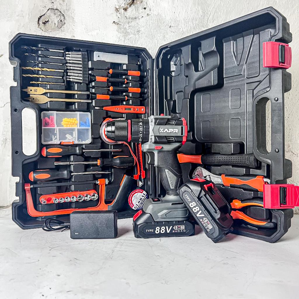 APR Bor Cordless Type AP17 48V Brushless Mesin Bor Baterai 13mm