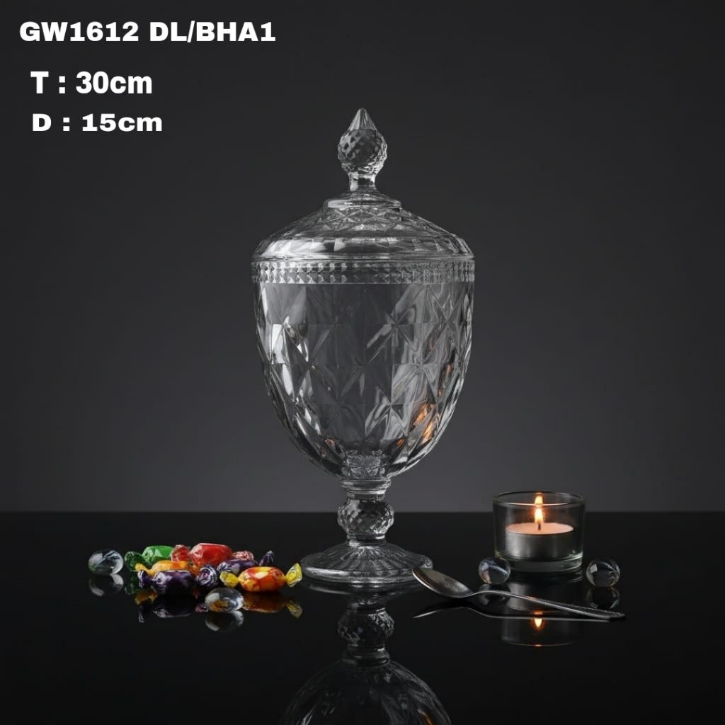 TOPLES KACA KRISTAL /TOPLES MEWAH/TOPLES PERMEN/CANDY JAR