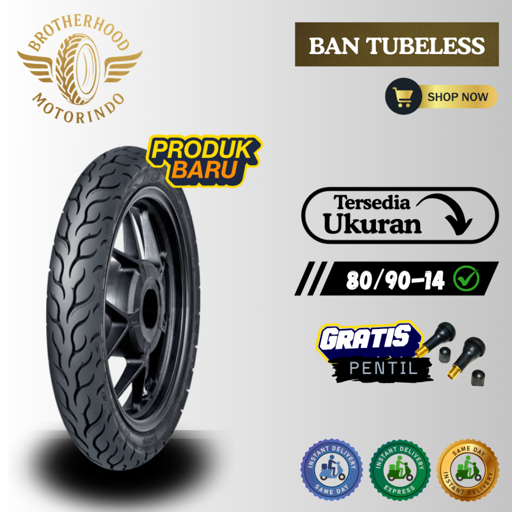 BAN FDR FLEMMO TUBELESS  80/90-14 / 80 90 14 / BAN FLEMO TUBLES  FDR / BAN MOTOR RING 14 / BAN FDR R