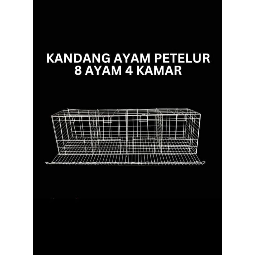 Kandang ayam petelur galvanis 4 Pintu isi 8