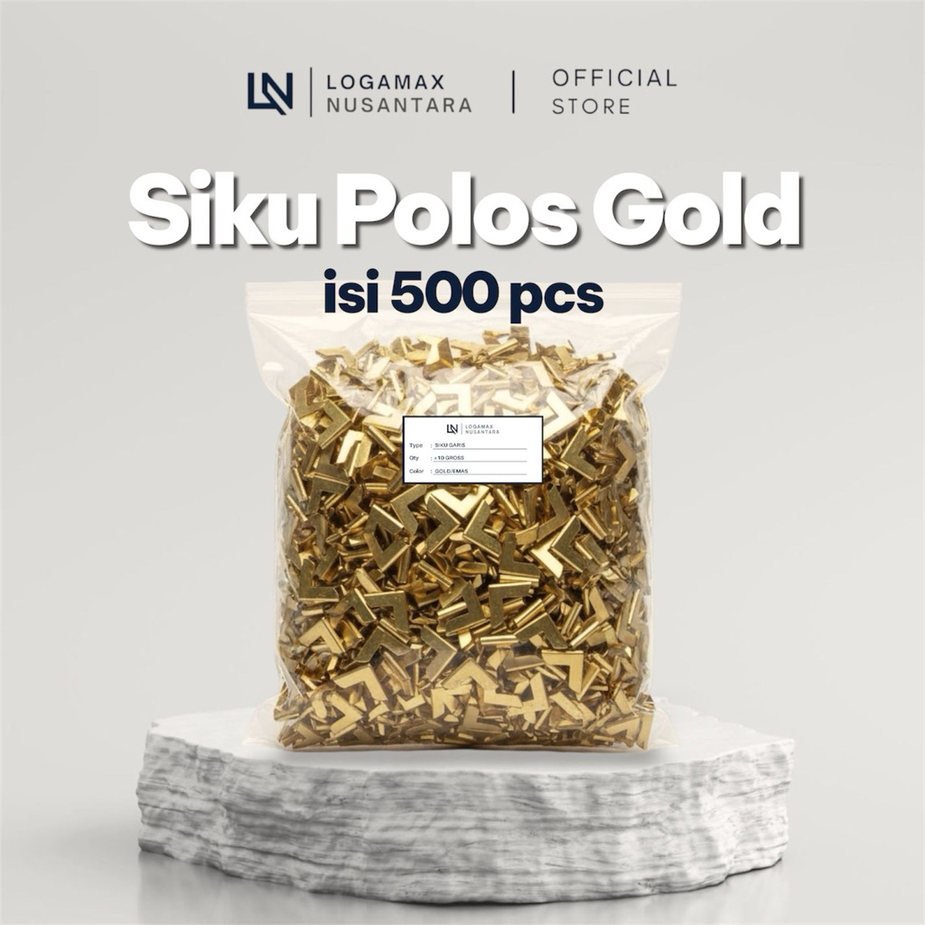 (500 PCS) SIKU POLOS 2CM LOGAMAX/ SIKU SUDUT BUKU / SIKU BUKU WISUDA / SIKU BUKU YASIN / SIKU BUKU /