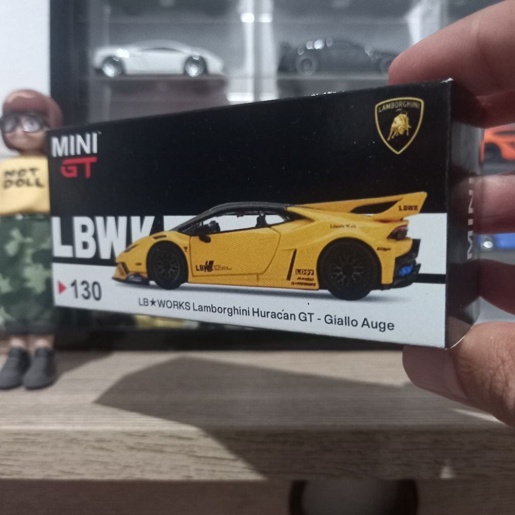 Custom Box #130 Lamborghini Huracan GT Giallo Auge LBWK Exclusive MiniGT