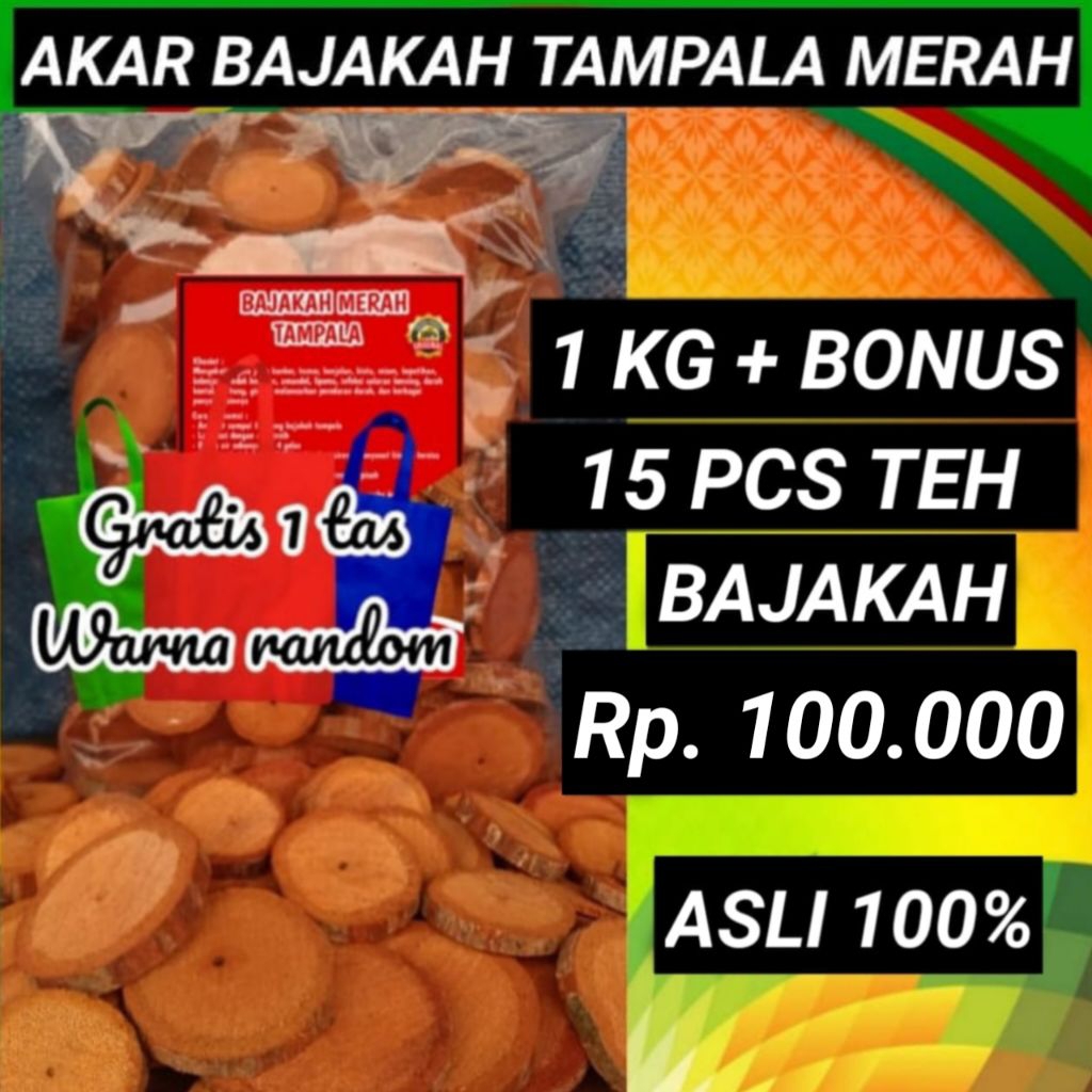 COD 1 Kg Akar Kayu Bajakah Tampala Merah Siap Rebus Obat Tumor Dan Kanker 100% Original Asli Kaliman