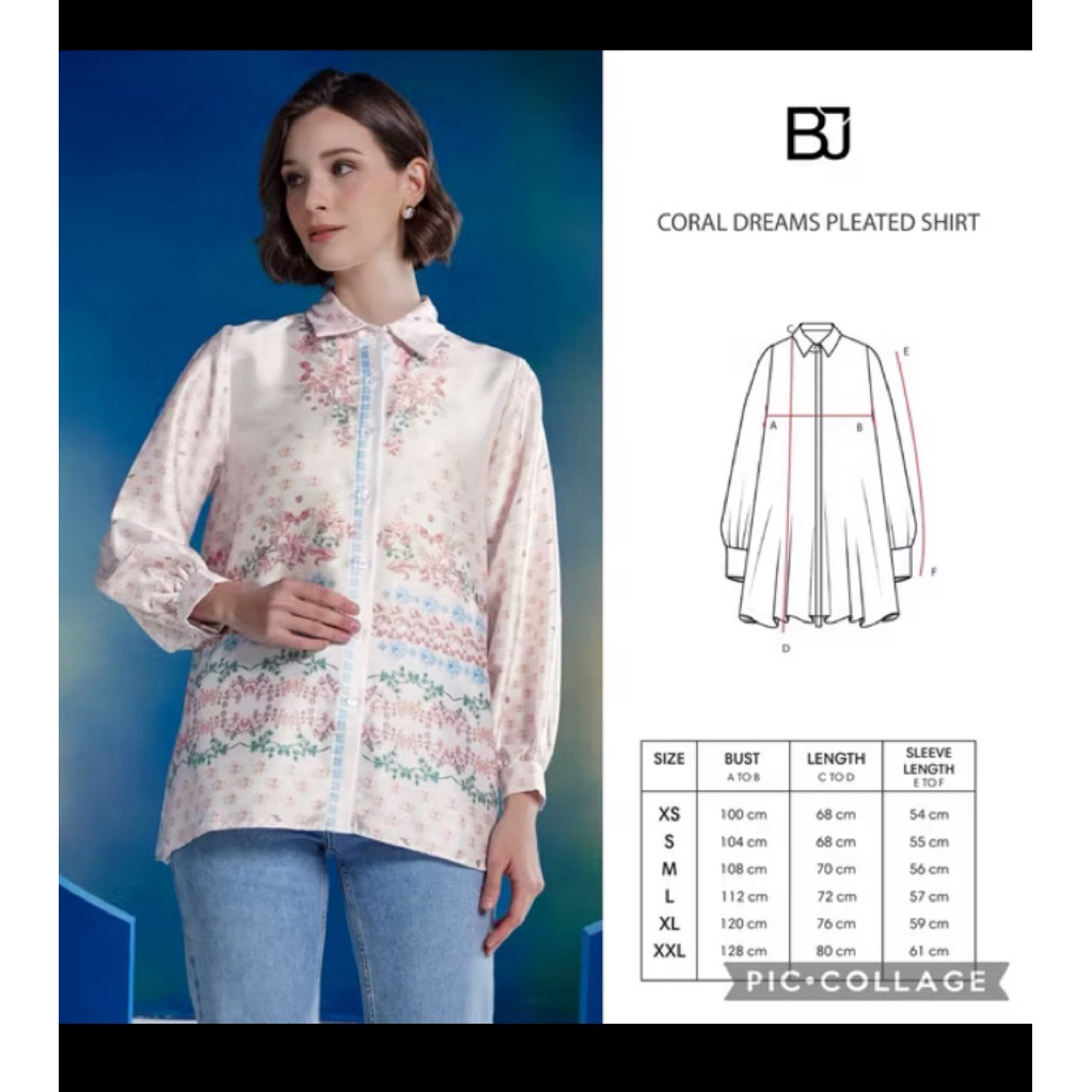 Jellyfish Benang Jarum/ coral dream pleated shirt (harga split 880)