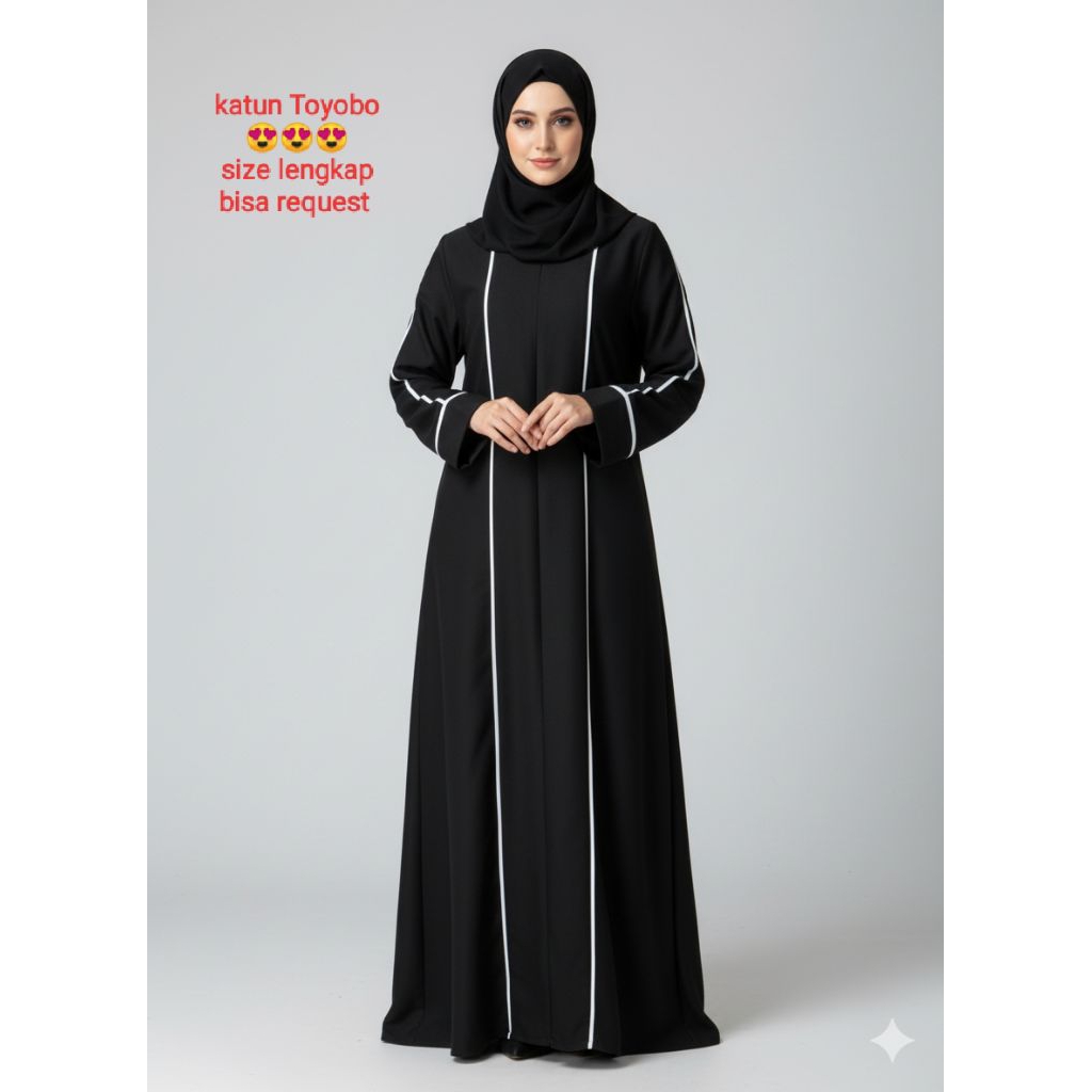 gamis hitam toyobo
