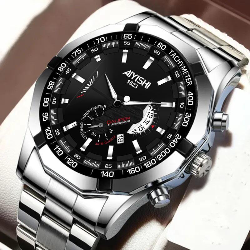 AIYISHI 1623 Jam Tangan Otomatis Pria —— Bahan Stainless Steel, Tahan Air 100 Meter, Fitur Bercahaya