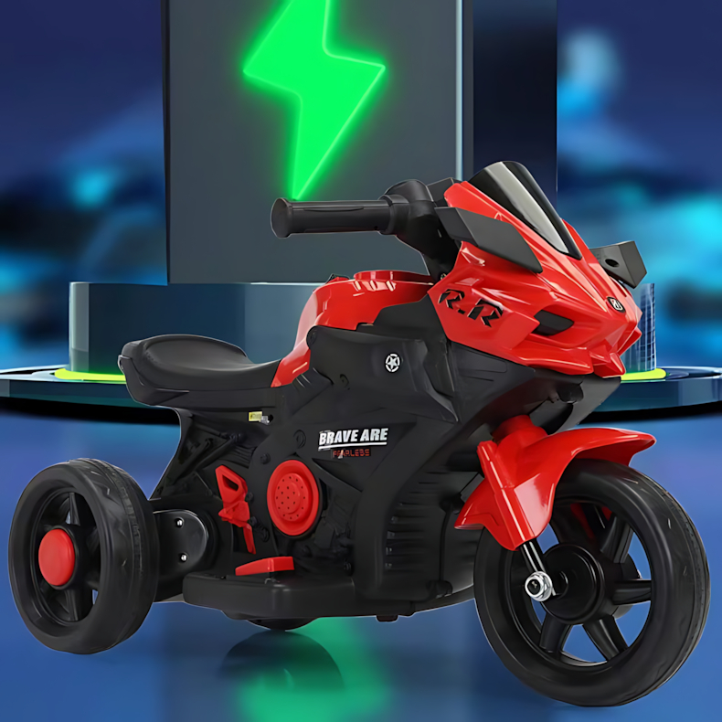 Mainan Anak KT-5189 R.R BRAVE ARE Mainan Motor Listrik Motor Aki 3 Roda Musik LED Mainan Edukatif
