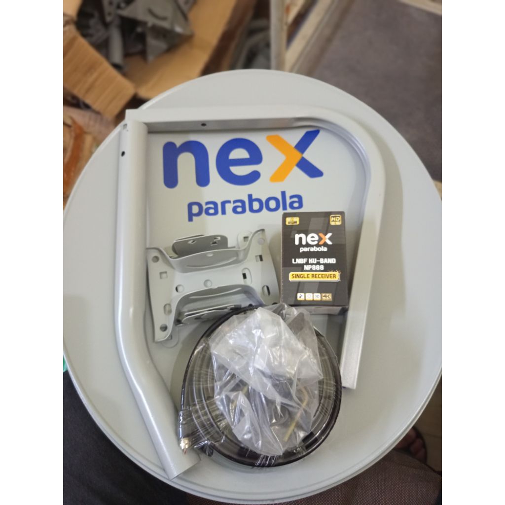 Dish 45cm nex abu dan orange polos(solid) parabola mini.