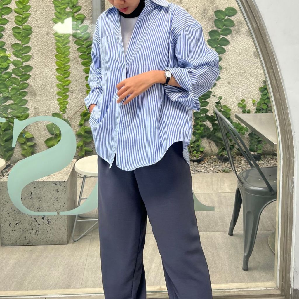 Fukutani Kemeja Salur Oversize - P1142