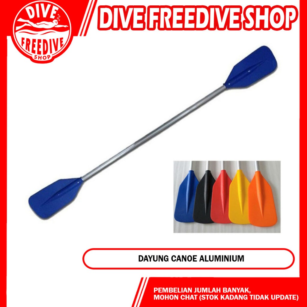 Dayung Aluminium Canoe Lokal Kayak Perahu Karet Rafting Arung Jeram 2 SIsi Oars Dive