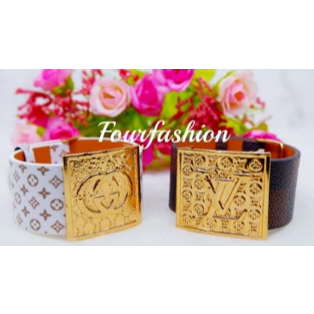 VIRAL Gelang Jam Kulit Lebar 3cm Titanium Premium Limited