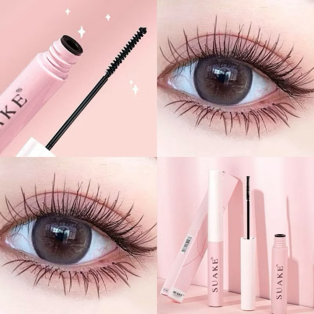 SUAKE Maskara 2 Warna Waterproof Eye 3D Fiber Mascara Volume Mascara Curling-SS