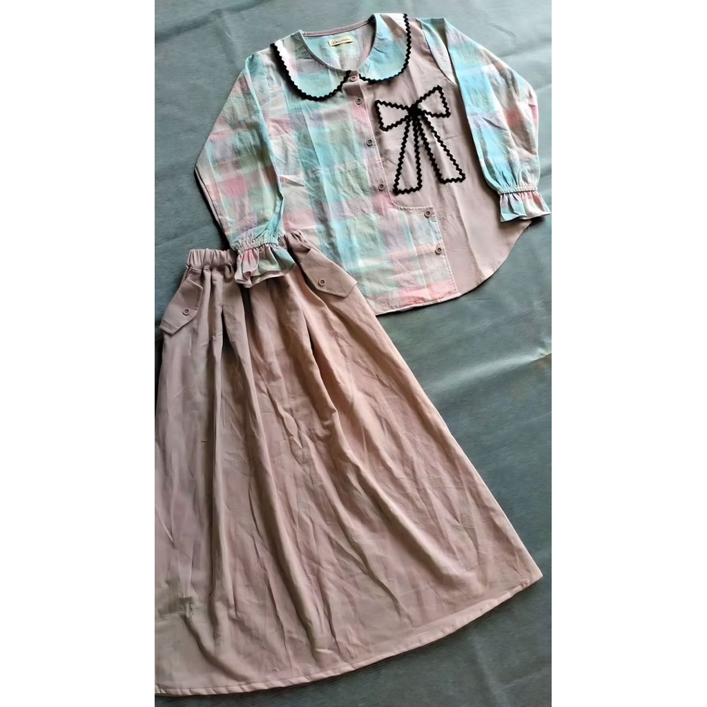 GAMIS KATUN TRISET DRESS CORNICHE ANAK PEREMPUAN //AZIZAH TRISET ORIGINAL DNS