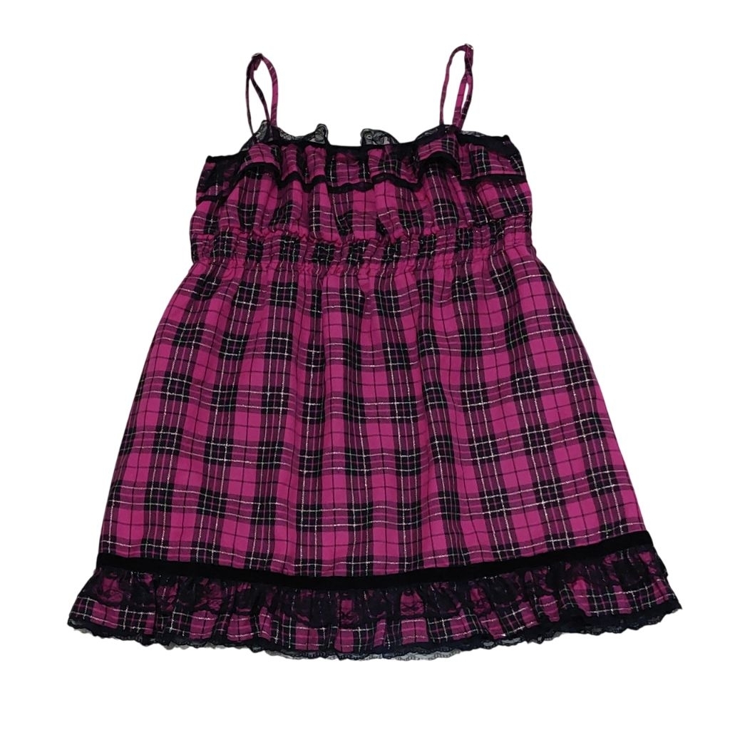 TRALALA Pink Plaid Mini Dress