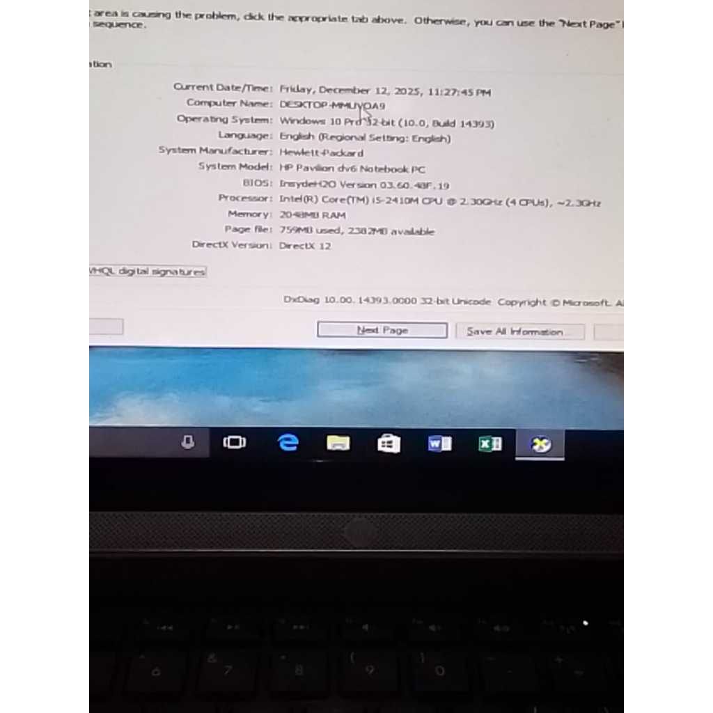 Motherboard HP Pavilion DV6 berikut Processor Intel Core I5-2410m