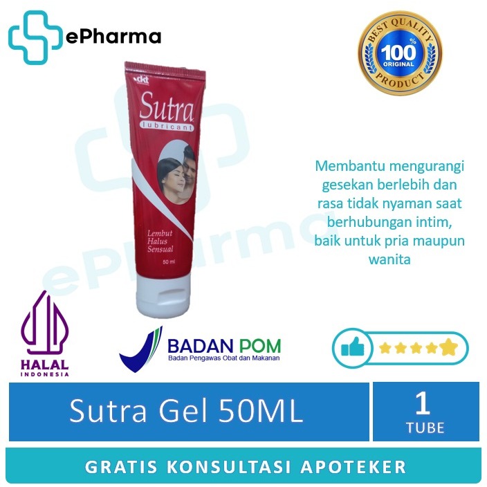 Sutra Lubricant Gel 30ml / 50ml | Pelumas Water Based, Tidak Lengket, lebih Licin | PRIVASI AMAN