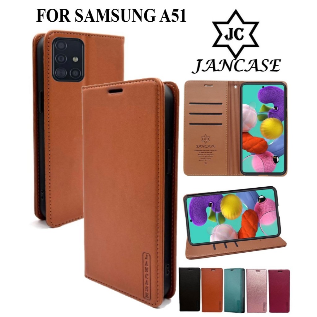 JANCASE FLIP WALLET UNTUK SAMSUNG A51 cover premium  casing dompet handphone