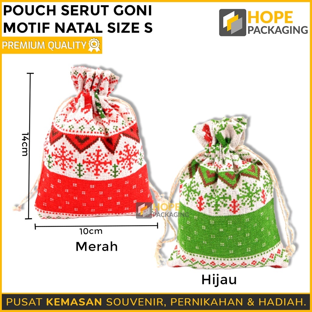 Pouch Serut Kain Tile Edisi Natal / Travel Pouch / Tile Serut Natal / Pouch Kain Goni / Travel Pouch