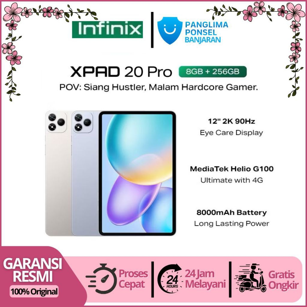 Infinix XPAD 20 Pro 8/128GB - Mediatek G100 Ultimate - 12" 2K 90Hz  - 8000 mAh - 4G LTE
