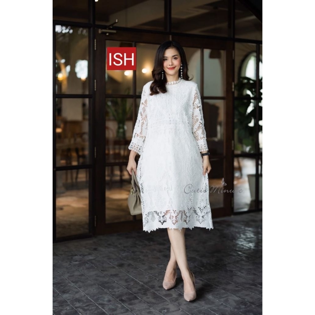 Ready!! Dress brokat bangkok cuti minute terbaru gaun brokat import