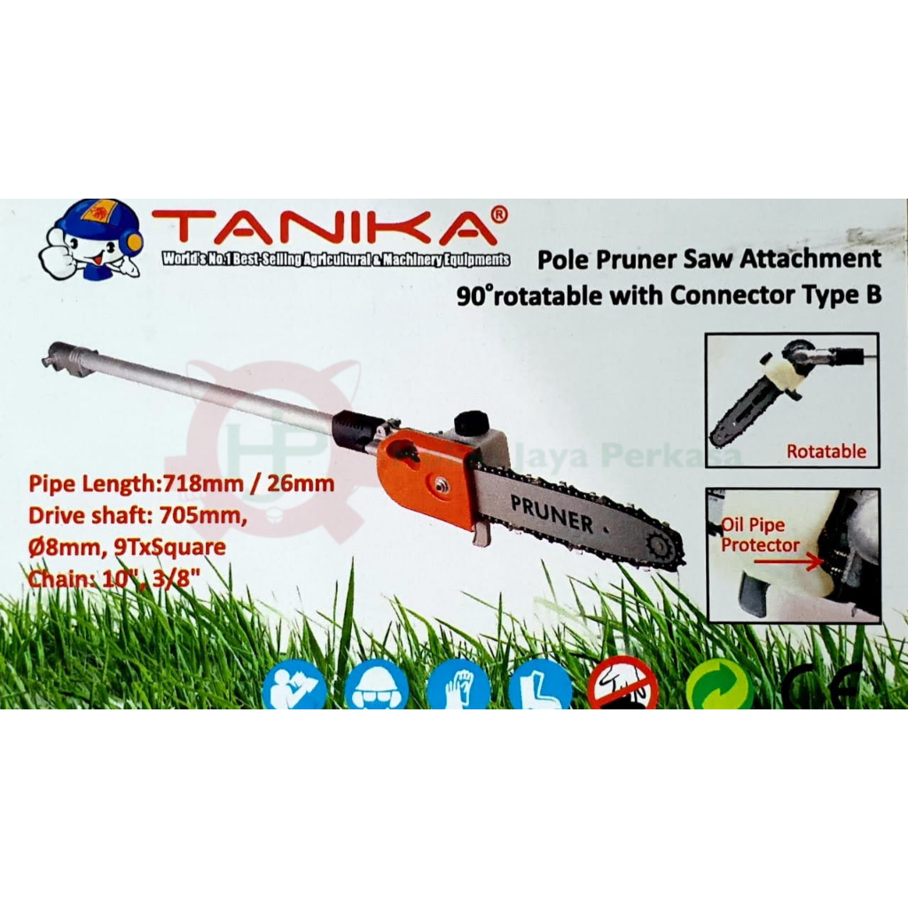 TANIKA Attachment Connector Pole Pruner Saw 90° Mesin Potong Rumput Menjadi Gergaji Mesin / Senso Ro
