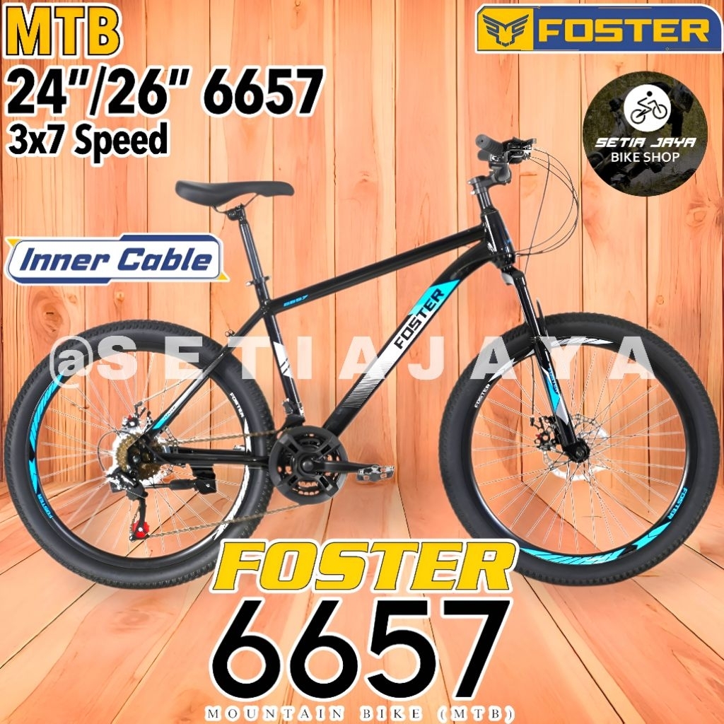 Sepeda Gunung MTB 26 Inch FOSTER 6657 Frame Steel, 3x7 Speed, Rem Cakram, Mountain Bike New
