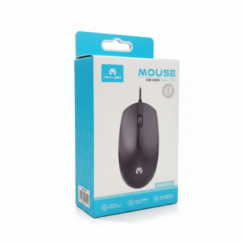 Optical Mouse MIKUSO MOS-372U – Mouse Kabel 1200 DPI Panjang Kabel 145cm