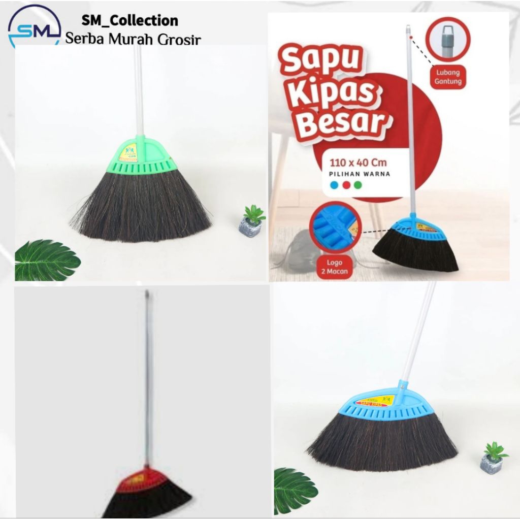 Sapu lantai/sapu ijuk/sapu senar/alat kebersihan/sapu 2 Macan Kipas Besar dan kecil