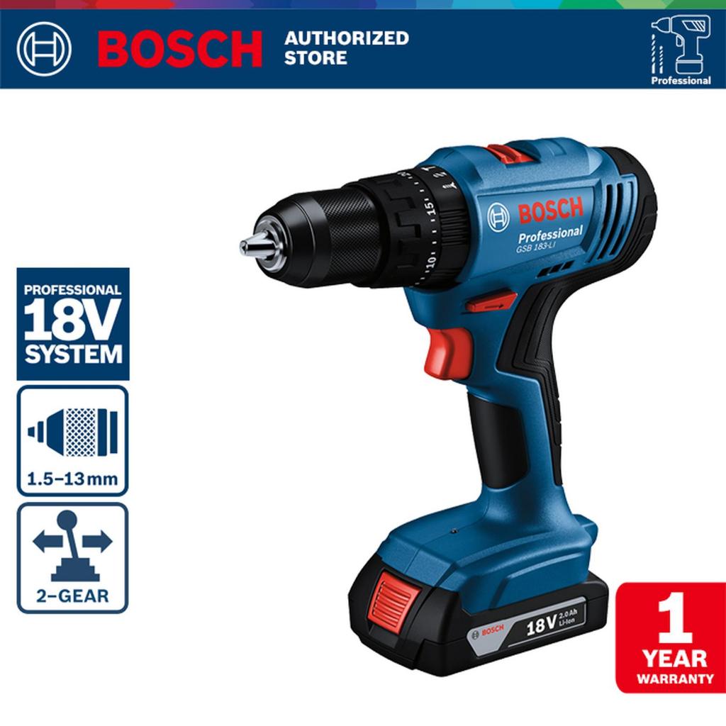 Bosch GSB 183 LI Cordless Impact Drill Bor Impact Baterai 18Volt GSB 183-LI