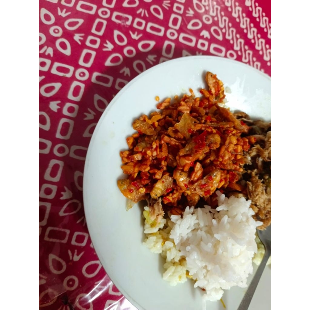 Kering Tempe campur ikan wader pedas manis 800 ml