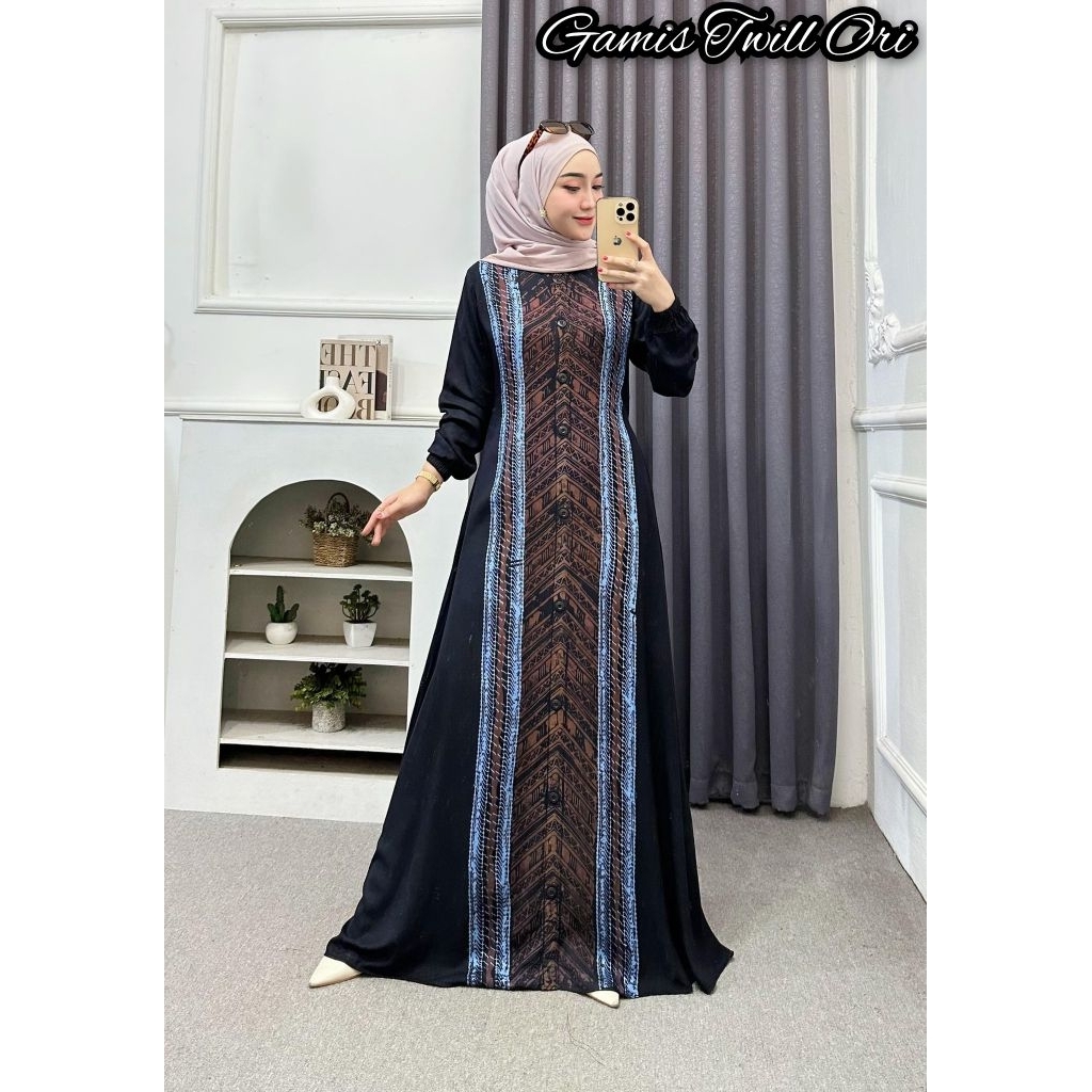 Gamis Twill ORI Gamis Cap Gamis Cap motif batangan