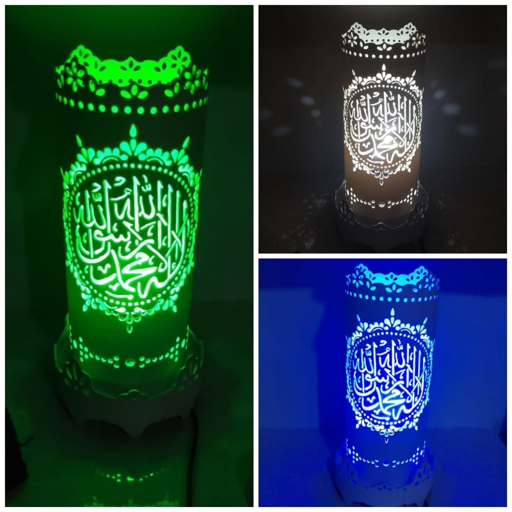 lampu hias meja kaligrafi lafadz lailahailallah