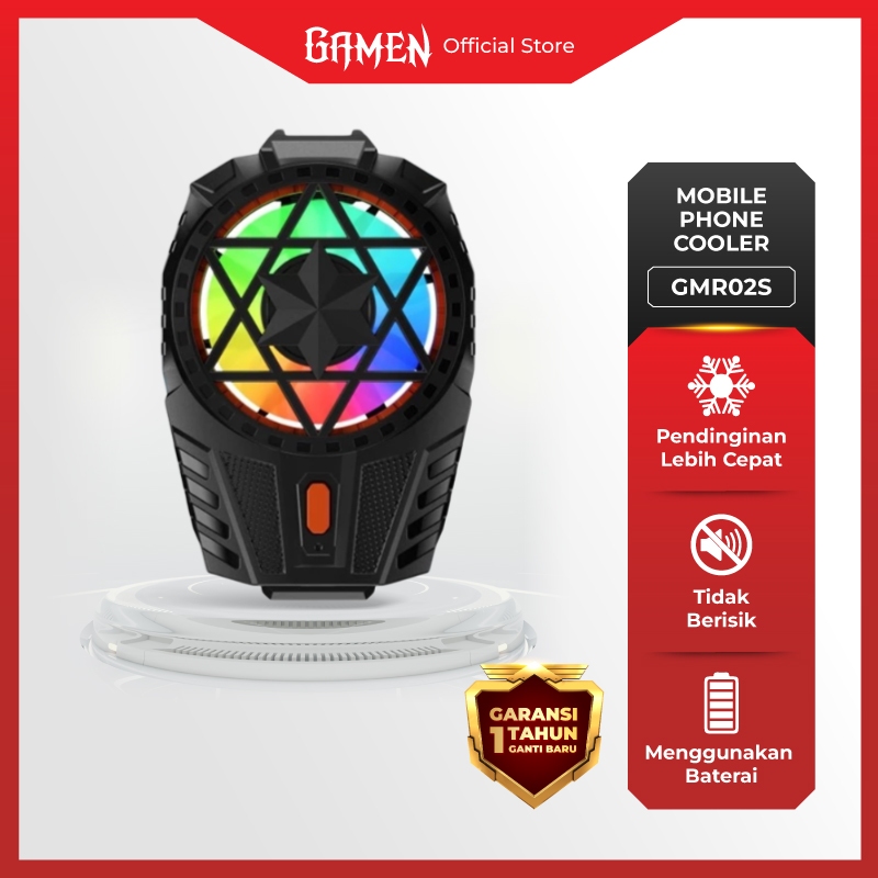 GAMEN GMR02S Fan Cooler HP Wireless Heatsink Tanpa Kabel, Rechargeable, RGB Cooling Fan, Pendingin