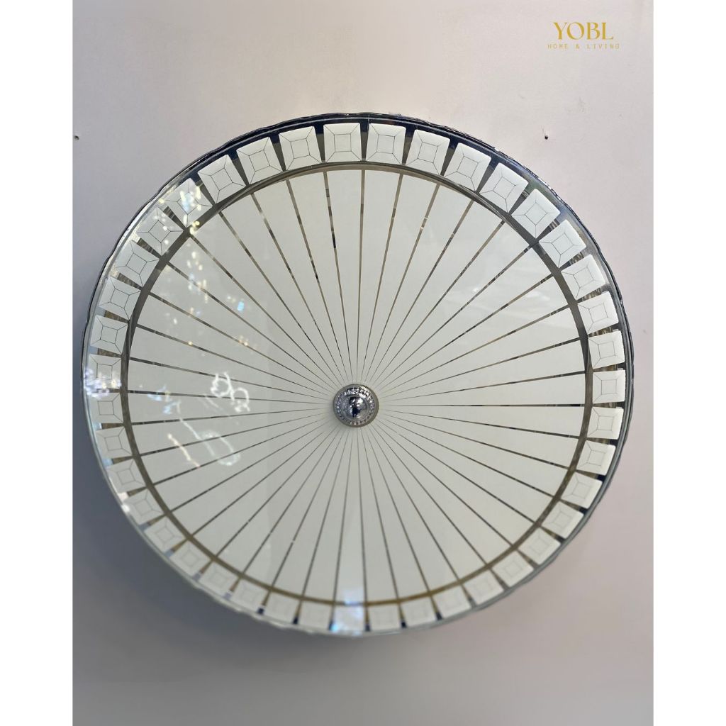 Lampu Hias Plafon Klasik Bulat Chrome 30cm