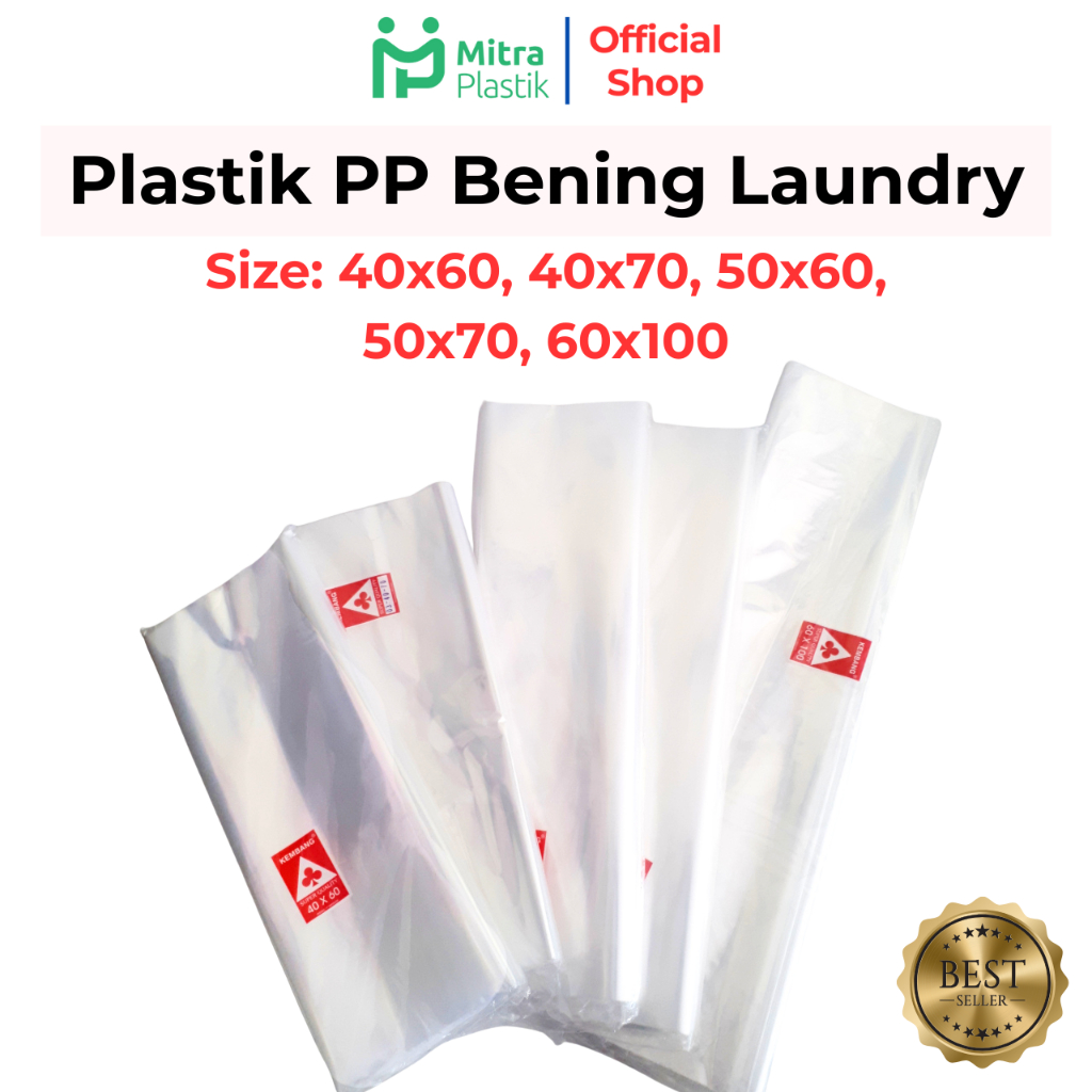Plastik PP Laundry 40x60 40x70 50x60 50x70 60x100 Tebal 03 Bening