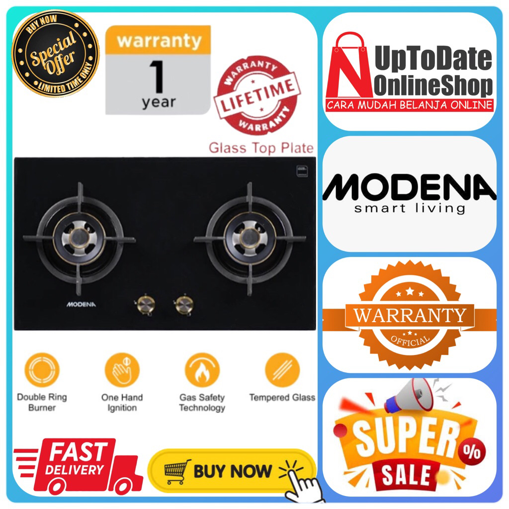 KOMPOR TANAM MODENA BH2725 BH-2725 BH 2725 BUILY IN HOB MODENA KOMPOR 2 TUNGKU MODENA