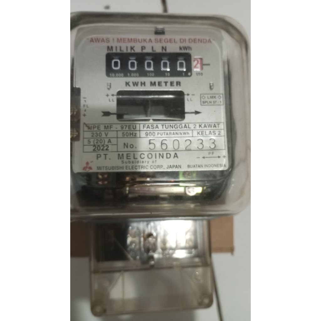 kwh merk melcoinda kaca 5(20) 1 pase