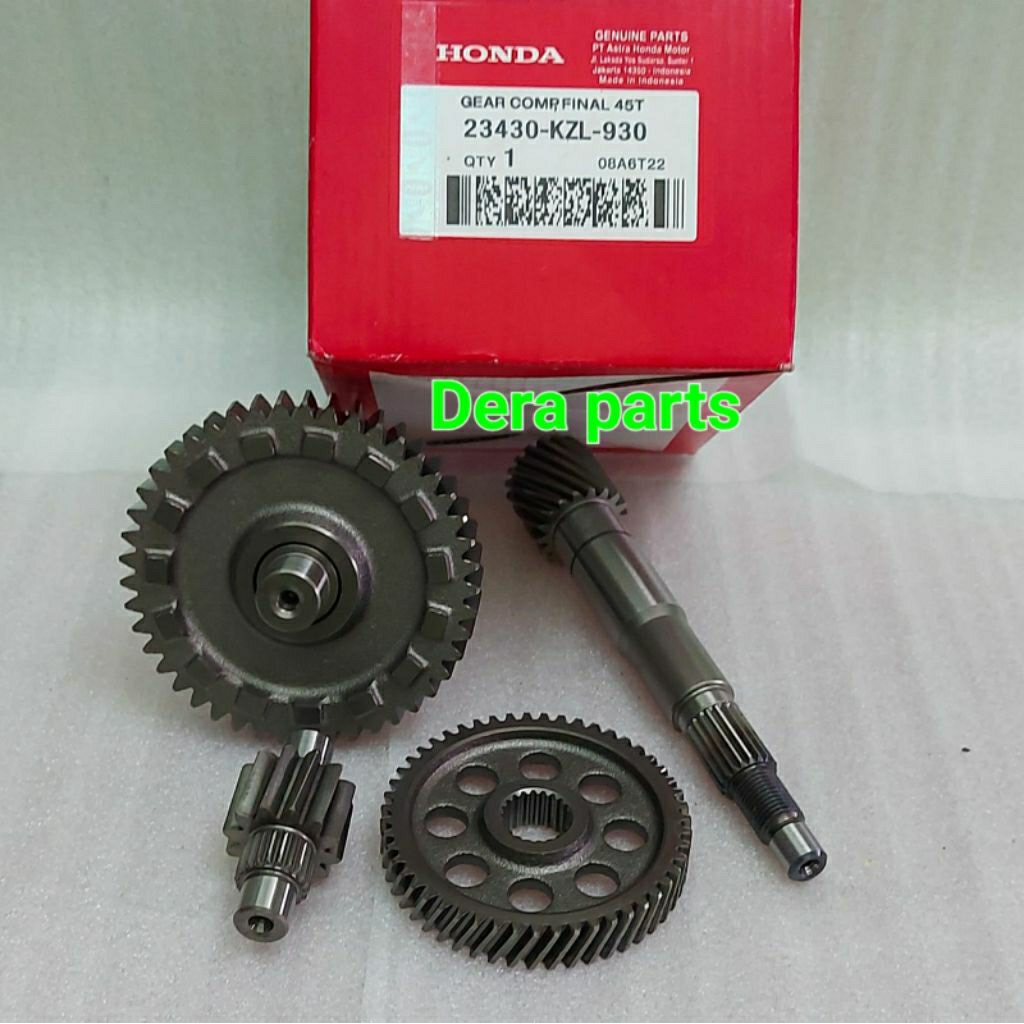 GEAR/ GIGI GARDAN SET CVT ( AS PULI/ GIGI RASIO SET/ GIGI AS RODA BELAKANG) BEAT FI/ SCOOPY FI/ SPAC