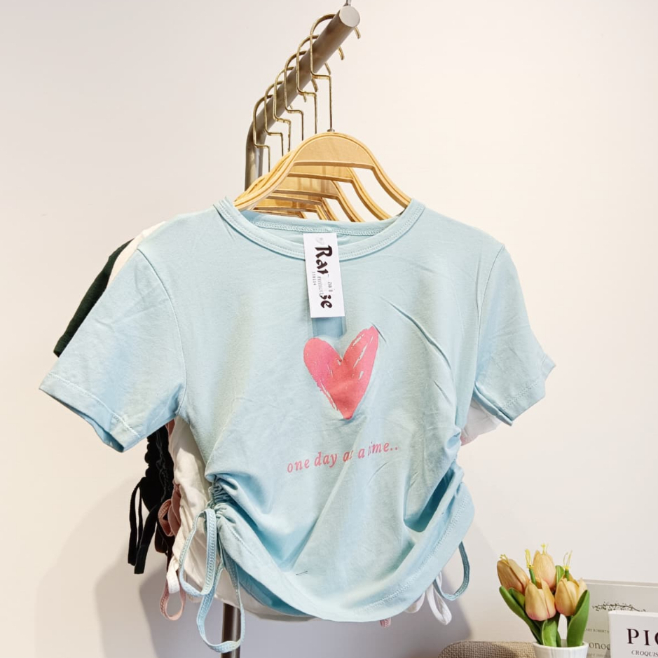 Atasan Wanita Sablon Kekinian / Atasan CropTop Tali Samping / Spandek Rayon /ramise