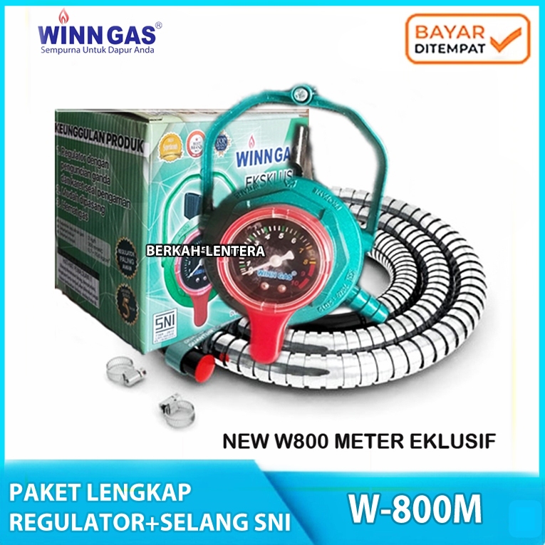 REGULATOR WINN GAS W800M EKSKLUSIF HIJAU NEON DOBEL LOCK / PENGUNCI GANDA
