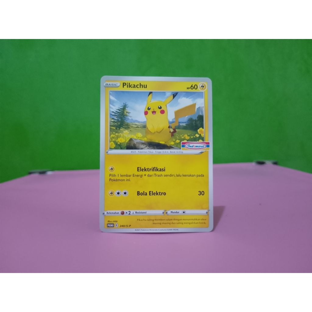 Kartu INDOMARET x POKEMON - PIKACHU - Murah Retro Vintage Rare Koleksi Mainan Anak Anak Nostalgia Ja