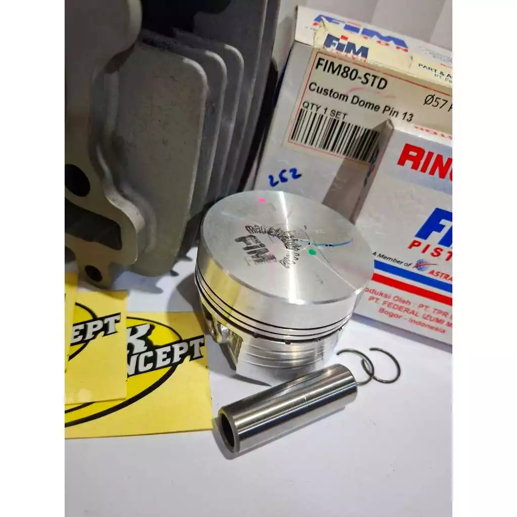 CYLINDER BLOK VEGA ZR 5D9 BORE UP SET PISTON 57 57.5 58 58.5 59 59.5 60 PIN 13 - BOYRENK RACING