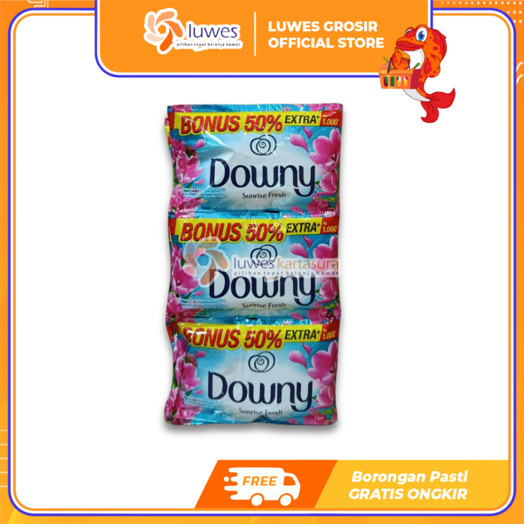 [GROSIR] Downy Sachet Jumbo Pewangi Sunrise Fresh Paket 3 Renceng 18Sachet Murah